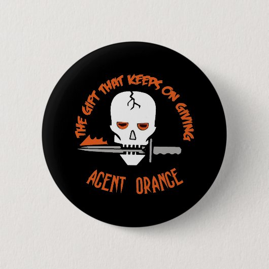 Agent Oranje de Gift DARK Ronde Button 5,7 Cm (Voorkant)