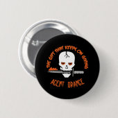 Agent Oranje de Gift DARK Ronde Button 5,7 Cm (Voorkant /achterkant)