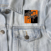 Agent Oranje "Drip" Logo Square Punk Button (In situ)