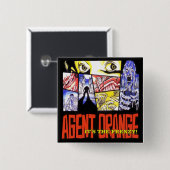 Agent Oranje "Het is de Frenzy" Square Punk Button (Voorkant /achterkant)