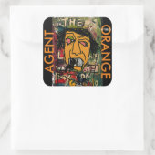 AGENT ORANJE HYBRIDE VIERKANTE STICKER (Tas)