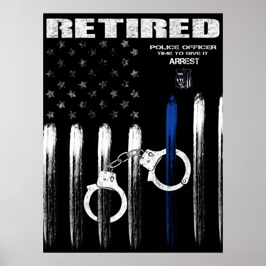 Agent Thin Blue Line Poster à la retraite (Devant)