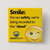 Agent Watch Pin Vierkante Button 5,1 Cm (Voorkant)