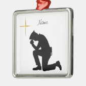 Agente de police à genoux Ornement de Noël (Gauche)