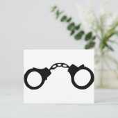 agenten handboeien briefkaart (Staand voorkant)