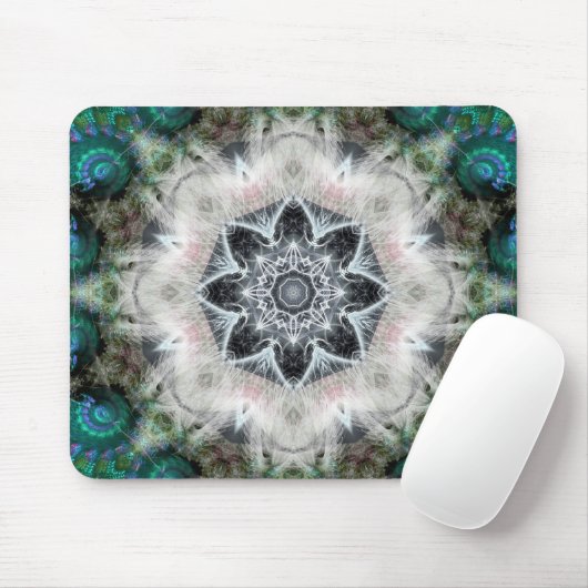 Agether Star: Geometrische fractale Mousepad Muismat (Met muis)