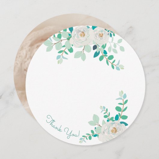 Aggela Round Photo Hartelijk dank Kaart (Voorkant / Achterkant)