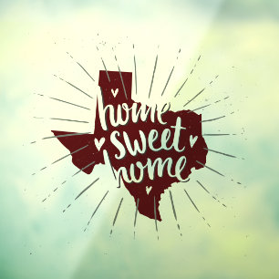 Aggie Maroon Home Sweet Home Texas Raamsticker