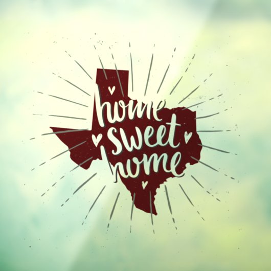 Aggie Maroon Home Sweet Home Texas Raamsticker (Vel 3)