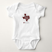 Aggie Maroon Home Sweet Home Texas Romper (Voorkant)