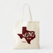 Aggies Maroon XOXO, Y'all - Texas State Shape Tote Bag (Voorkant)