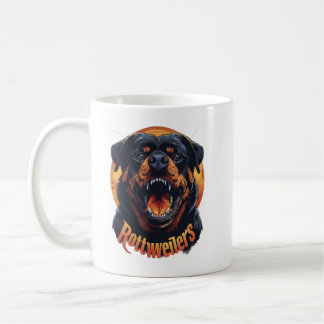 Aggressive Rottweiler Dog Art Coffee Mug - Fierce  Koffiemok