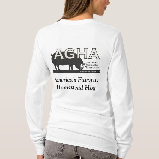 AGHA Lange hoes Tshirt-Womens-New Logo-Back T-shirt (Achterkant)