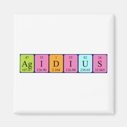 Ägidius nom de table périodique aimant (Devant)