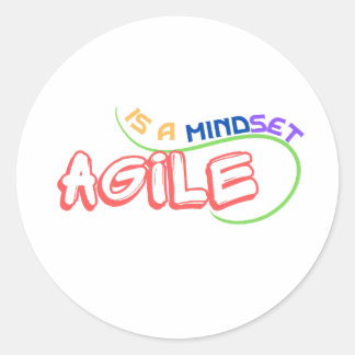 Agile is een klassieke mindset-ronde sticker