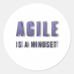 Agile is een klassieke mindset-ronde sticker