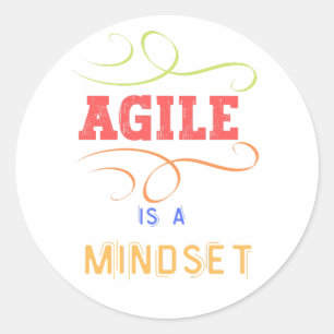 Agile is een mindset-planner ronde sticker