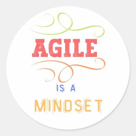 Agile is een mindset-planner ronde sticker (Voorkant)