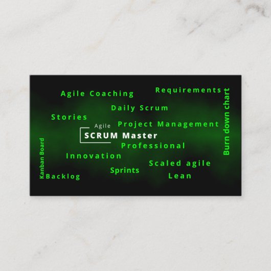 Agile Scrum Master voor agile projectbeheer Visitekaartje (Voorkant)