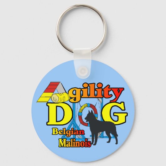 Agility Belgium Malinois Gifts Sleutelhanger (Voorkant)