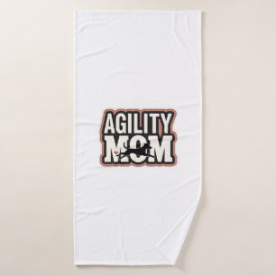 Agility Moeder Vintage Honden Agility Silhouet Typ Badhanddoek