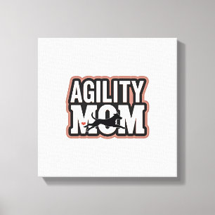 Agility Moeder Vintage Honden Agility Silhouet Typ Canvas Afdruk