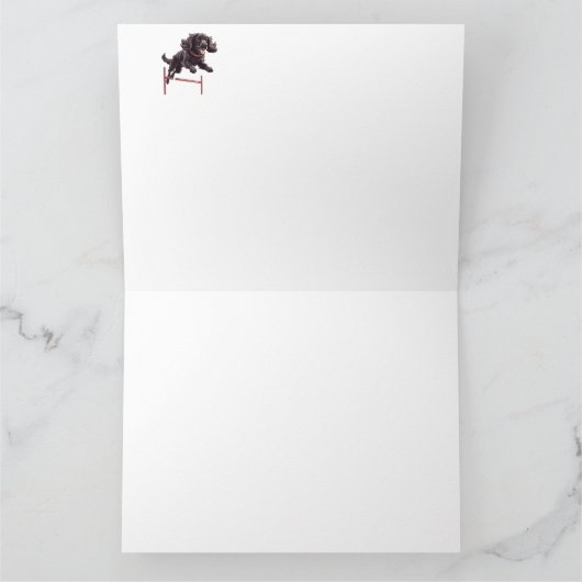 Agility Spaniel Gevouwen Wenskaart Kaart (Binnen)