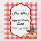 'Aging Like Fine Wine' Charcuterie Picknick Verjaa Wijn Etiket (Enkel label)