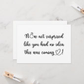 Agissez maintenant avec surprise Carte de voeux pl (Devant/Arrière en situation)