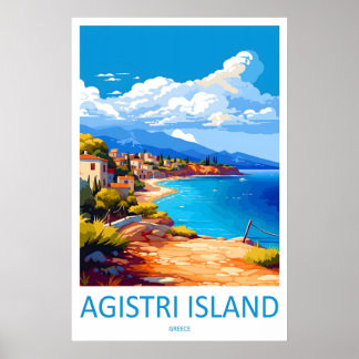 Agistri Island Park National Travel Poster Vintage