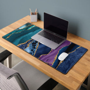 Agitation bleue/Turquoise/violette avec veines or