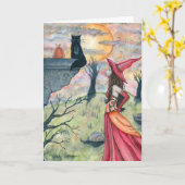 Agitations et la carte de voeux de sorcière (Fleur jaune)
