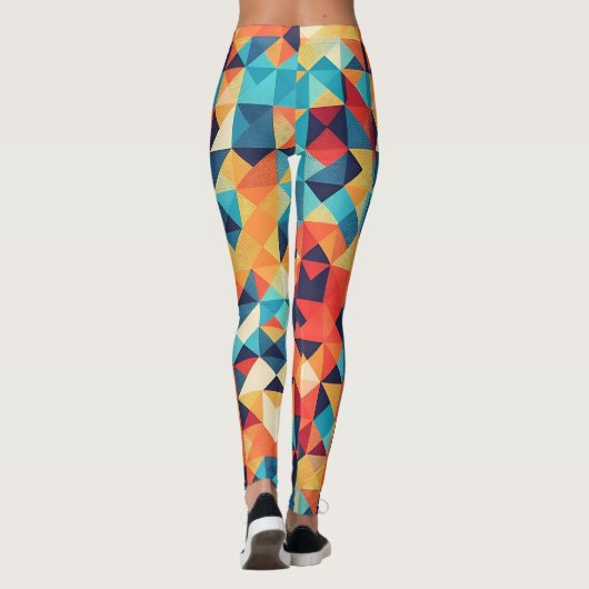 Agkistrodon Contortrix Mozaïek Kleurrijk Persoonli Leggings (Achterkant)