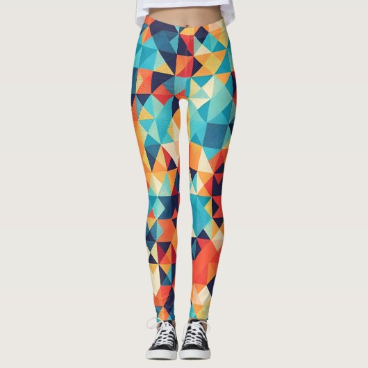 Agkistrodon Contortrix Mozaïek Kleurrijk Persoonli Leggings (Voorkant)