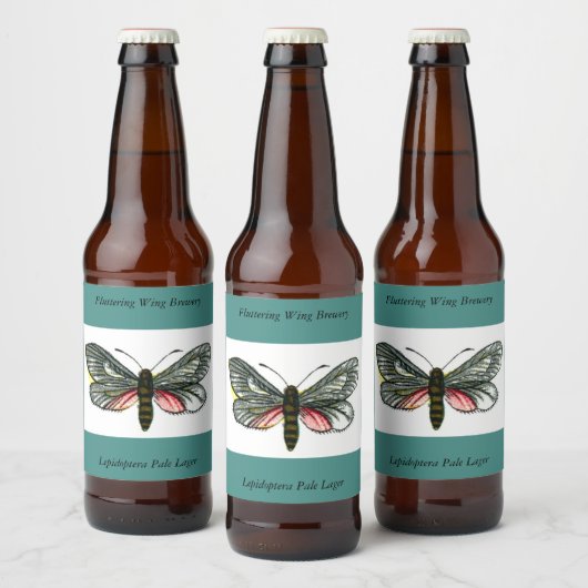 Aglaope infausta - Almond-Tree Leaf Skeletonizer Bier Etiket (Flessen)
