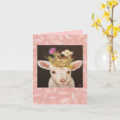 Agneau avec deux bébés cardinaux carte pour notes (Fleur jaune)