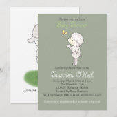Agneau Baby shower Invitation Agneau mignon Christ (Devant / Derrière)