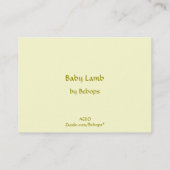 Agneau bébé doux sur carte ATC jaune (Dos)