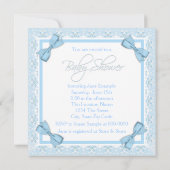 Agneau bleu Twin Baby Boy Douche Invitations (Dos)