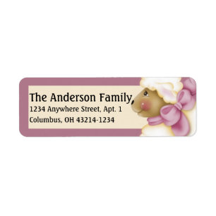 Agneau de Pâques mouton rose étiquettes de adresse