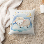 Agneau dormant Boho Nom Nursery Coussin (Couverture)