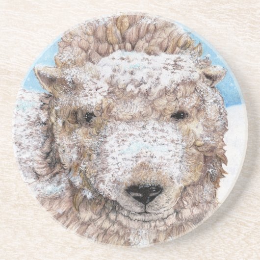 Agneau en dessous de verre de grès de neige (Devant)