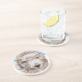 Agneau en dessous de verre de grès de neige (Côté)