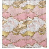 agneau en marbre doré rideau de douche rose (Devant)