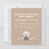 Agneau mignon bébé garçon douche Invitation (Dos)