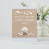 Agneau mignon bleu Kraft bébé garçon douche Merci (Debout devant)