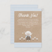 Agneau mignon bleu Kraft bébé garçon douche Merci (Devant / Derrière)