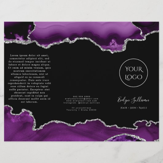 agneau violet et argent sur brochure noire (Devant)