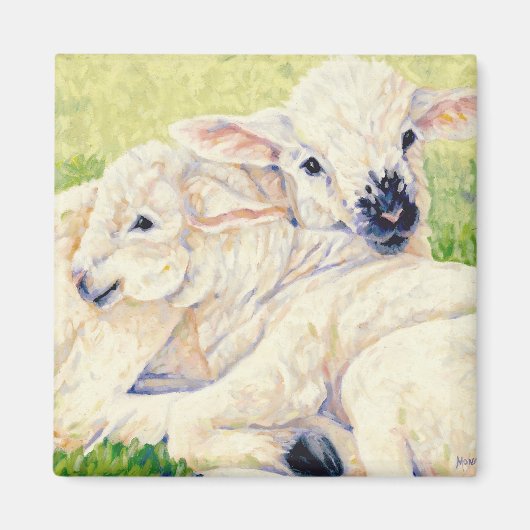 Agneaux jumeaux - Aimant à mouton (Devant)