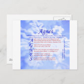 Agnes Acrostic Briefkaart (Voorkant / Achterkant)